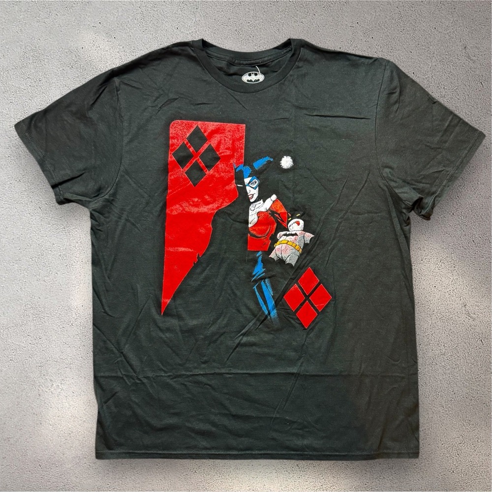 DC Comics Batman Harley Quinn Graphic T-Shirt Black Mens Large NWT TS40REBTMGS3